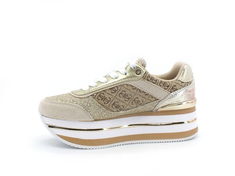 GUESS Sneaker Running Platform Loghi Beige Brown FL5HNSFAL12 - Sandrini Calzature e Abbigliamento