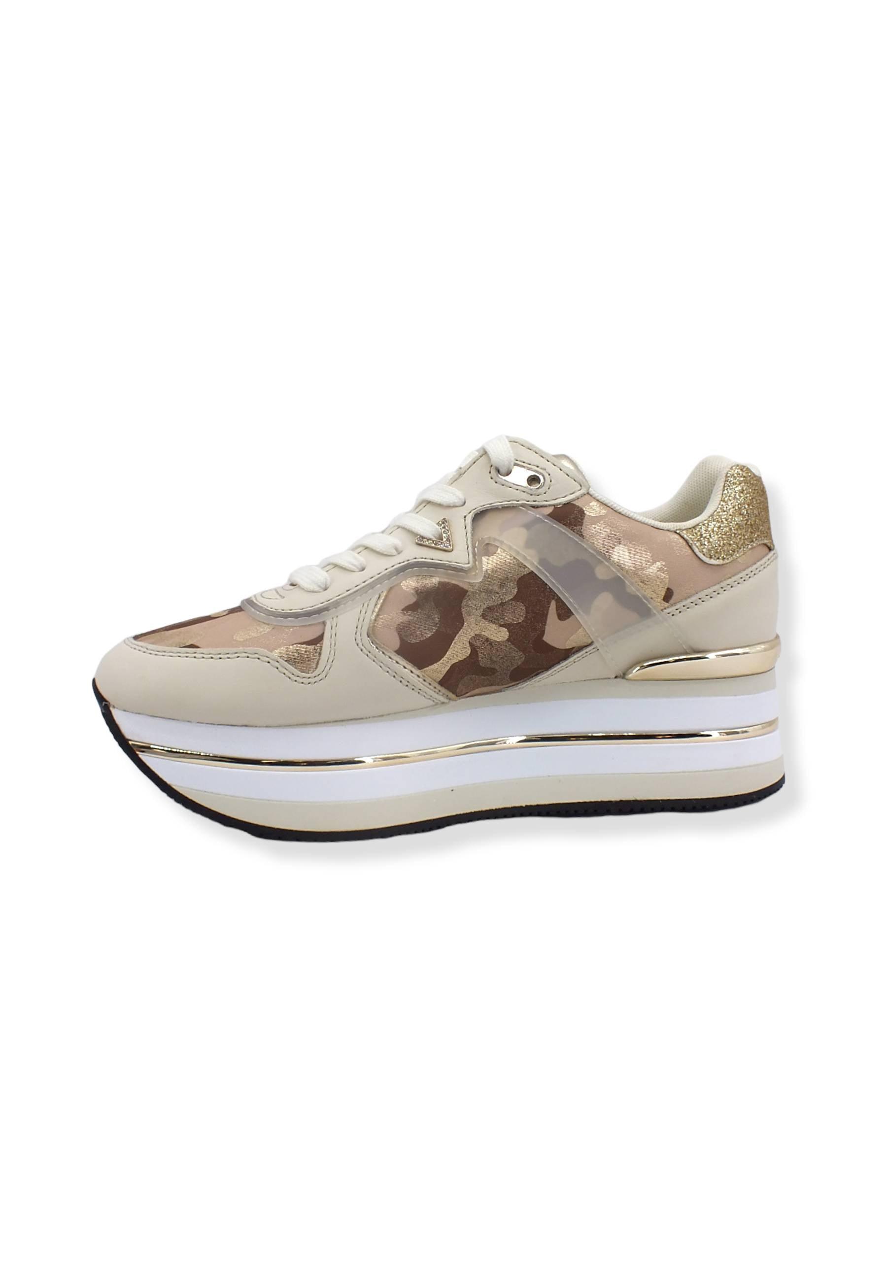 GUESS Sneaker Running Platform Loghi Donna Beige Camouflage FL7HRNFAP12 - Sandrini Calzature e Abbigliamento
