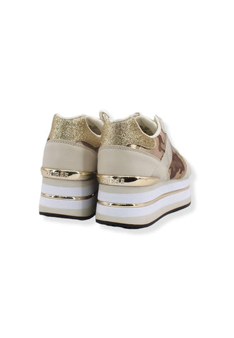GUESS Sneaker Running Platform Loghi Donna Beige Camouflage FL7HRNFAP12 - Sandrini Calzature e Abbigliamento
