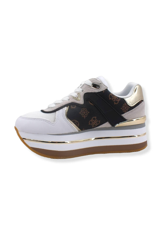 GUESS Sneaker Running Platform Loghi Donna Brown White FL7HARFAL12 - Sandrini Calzature e Abbigliamento