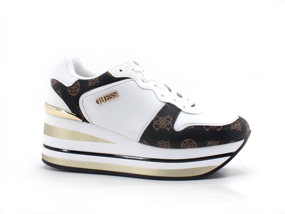 GUESS Sneaker Running Platform White Brown FL7HEEFAB12 - Sandrini Calzature e Abbigliamento