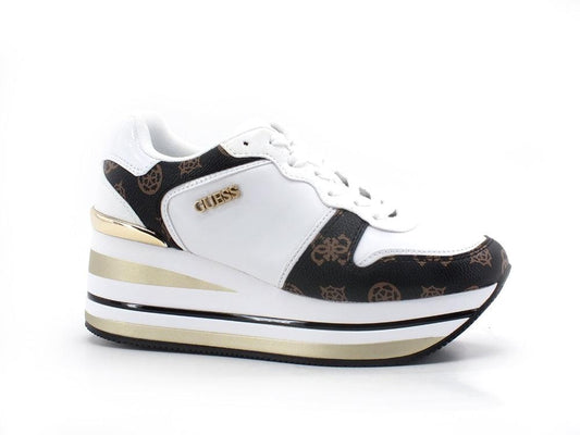GUESS Sneaker Running Platform White Brown FL7HEEFAB12 - Sandrini Calzature e Abbigliamento