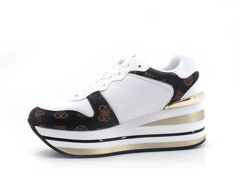 GUESS Sneaker Running Platform White Brown FL7HEEFAB12 - Sandrini Calzature e Abbigliamento