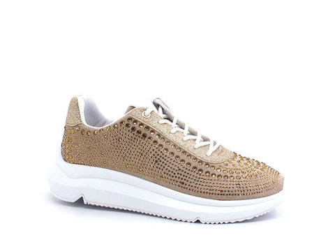 GUESS Sneaker Strass Logo Retro Gold FL6DGZFAB12 - Sandrini Calzature e Abbigliamento