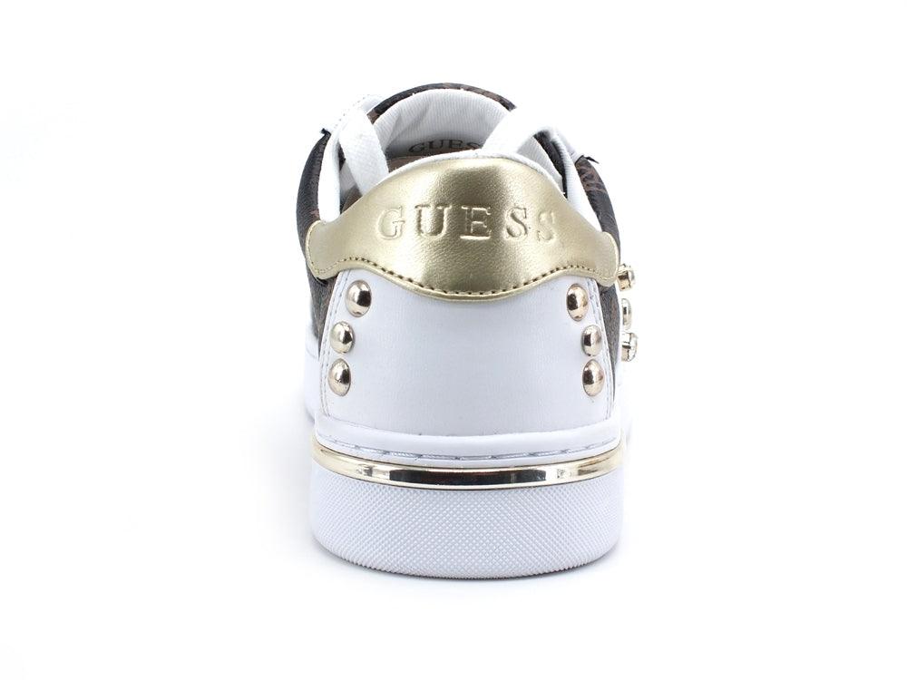 GUESS Sneaker Studs Pietre Loghi Brown Platino FL6RICFAL12 - Sandrini Calzature e Abbigliamento