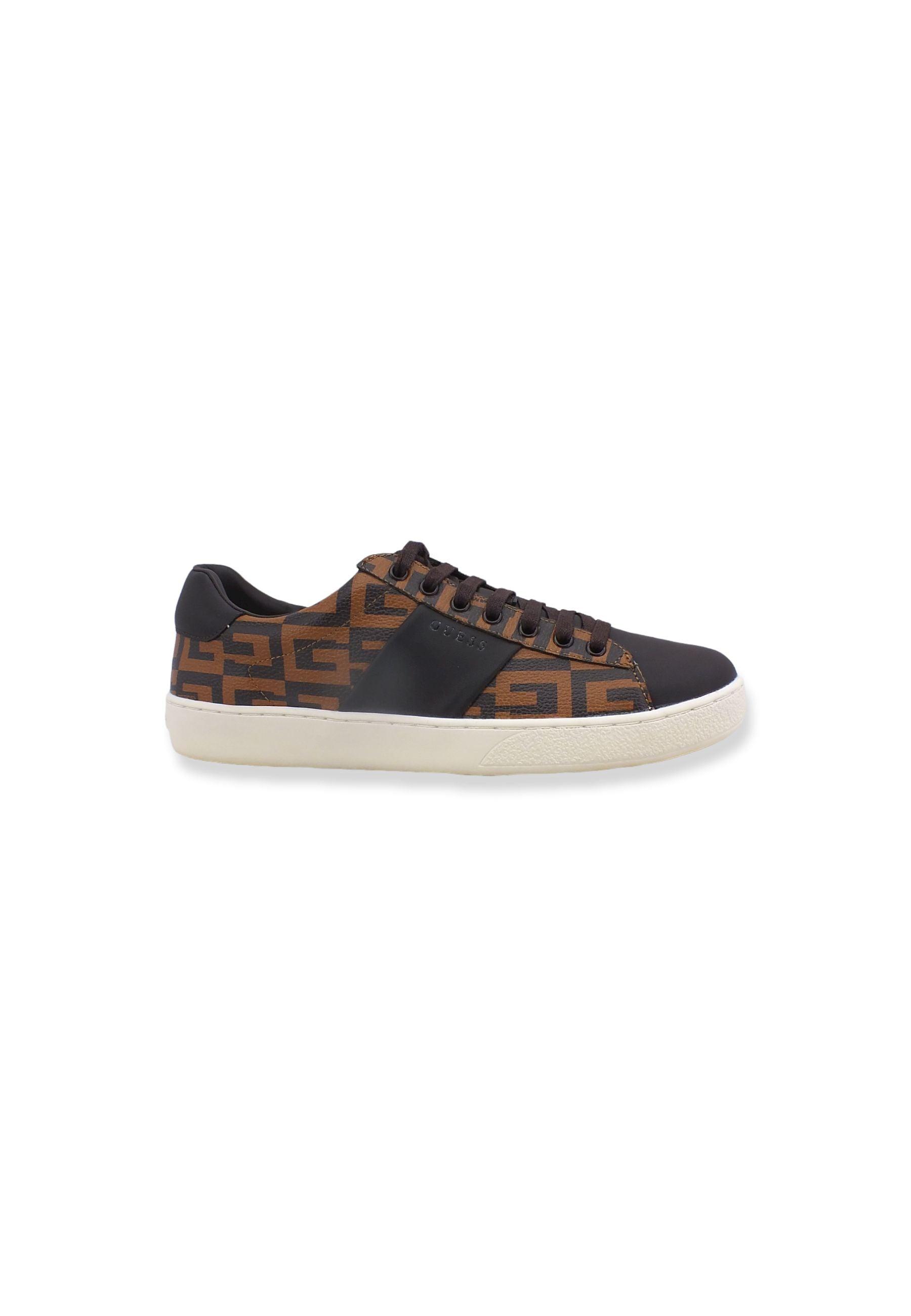 GUESS Sneaker Uomo Bassa Loghi Brown FM7NOLLEL - Sandrini Calzature e Abbigliamento