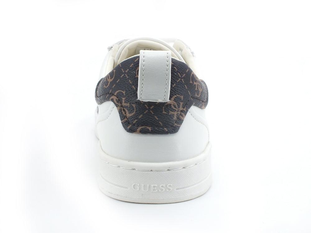 GUESS Sneaker Uomo Printed Loghi White Brown Ocra FM5CERLEA12 - Sandrini Calzature e Abbigliamento