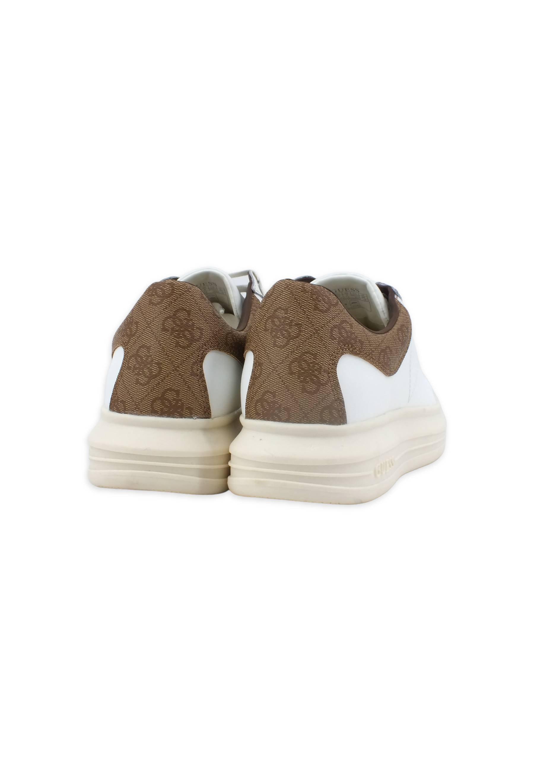 GUESS Sneaker Uomo White Beige Brown FM6VIBFAL12 - Sandrini Calzature e Abbigliamento