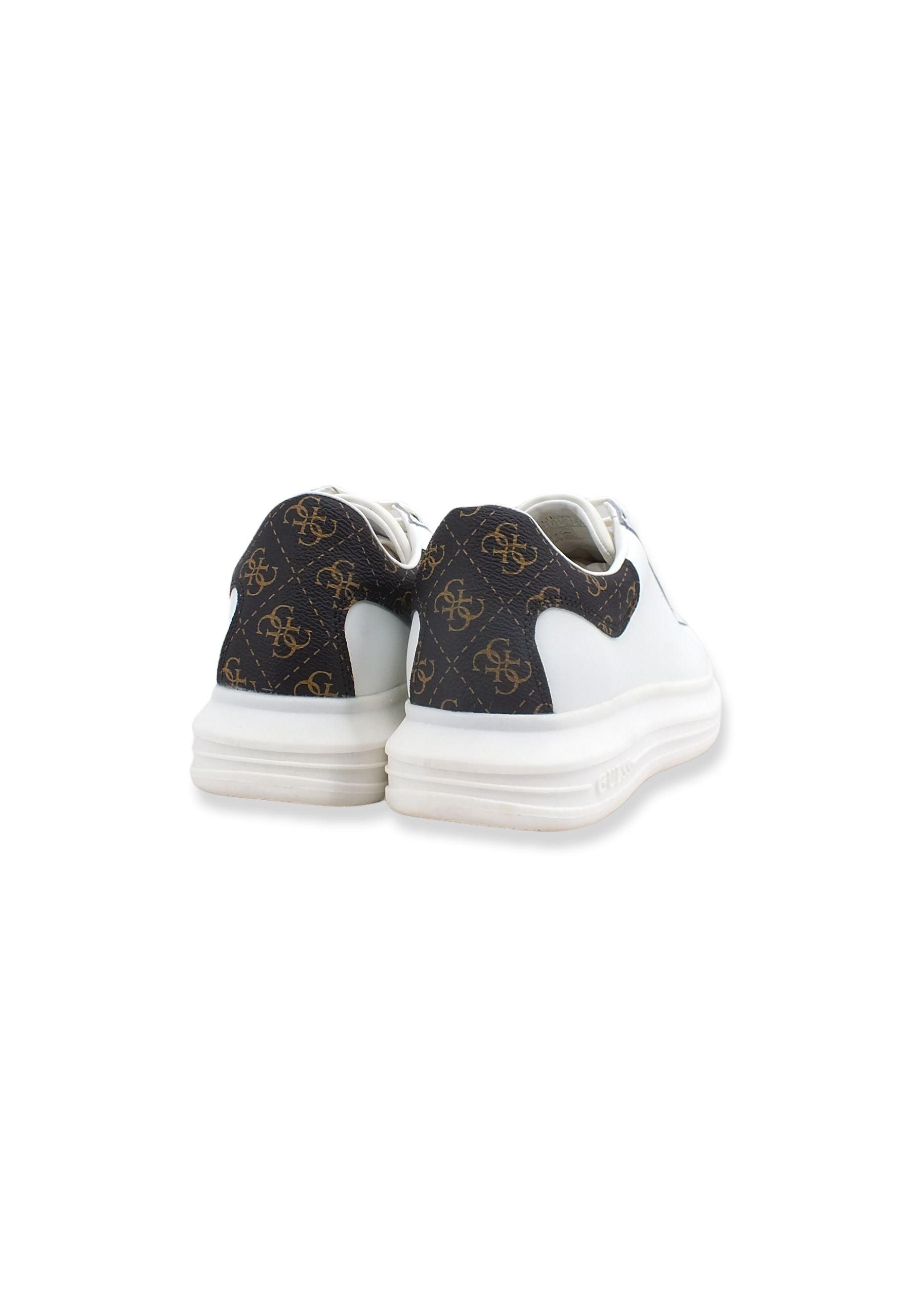 GUESS Sneaker Uomo White Brown FM7SRNFAL12 - Sandrini Calzature e Abbigliamento