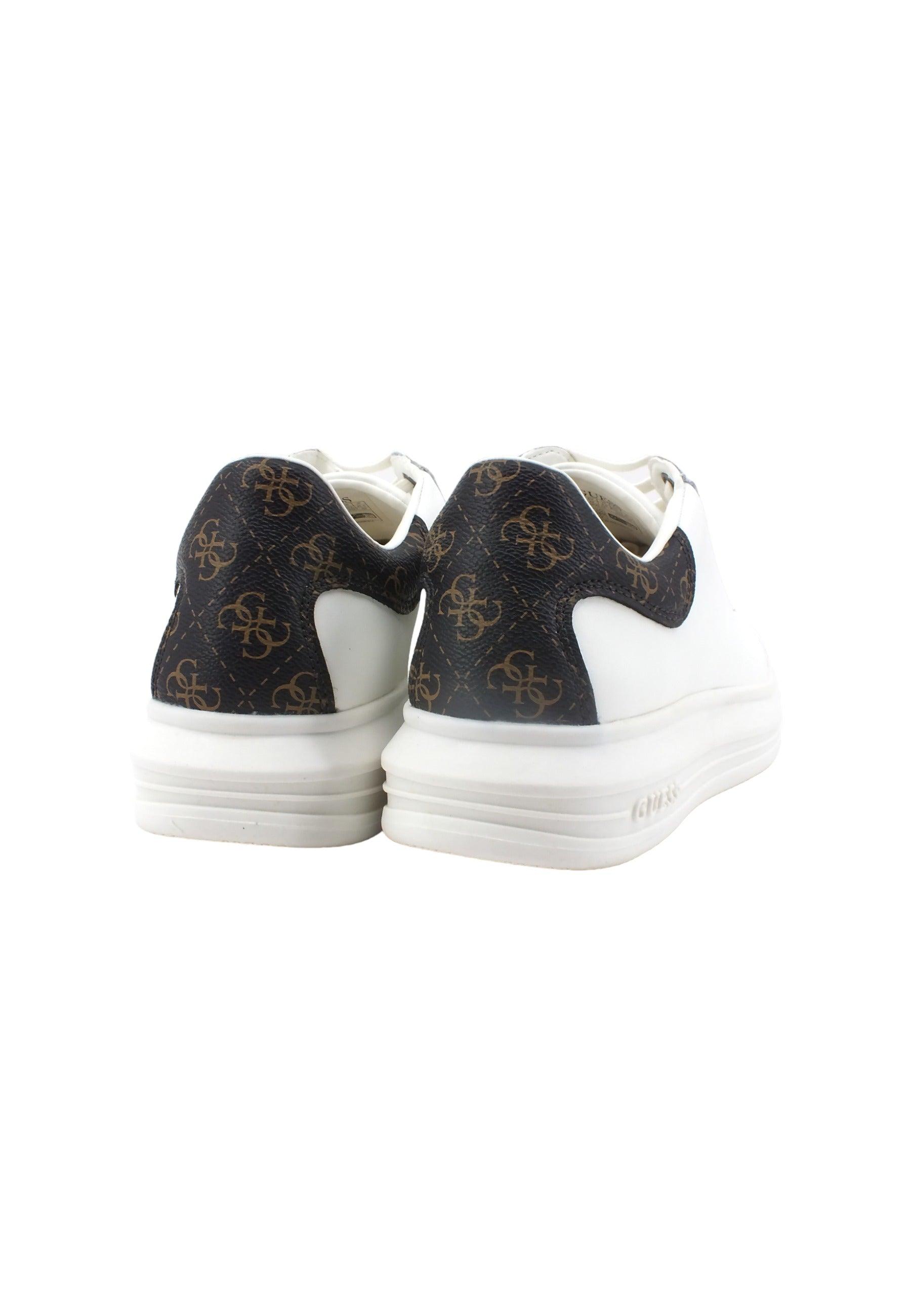 GUESS Sneaker Uomo White Brown Ochre FM7SRNFAL12 - Sandrini Calzature e Abbigliamento