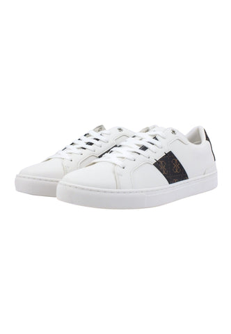 GUESS Sneaker Uomo White Brown Ocra FM7TOIELL12 - Sandrini Calzature e Abbigliamento