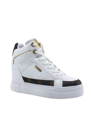 GUESS Sneaker Zeppa Donna White Brown FL7FRIFAL12 - Sandrini Calzature e Abbigliamento