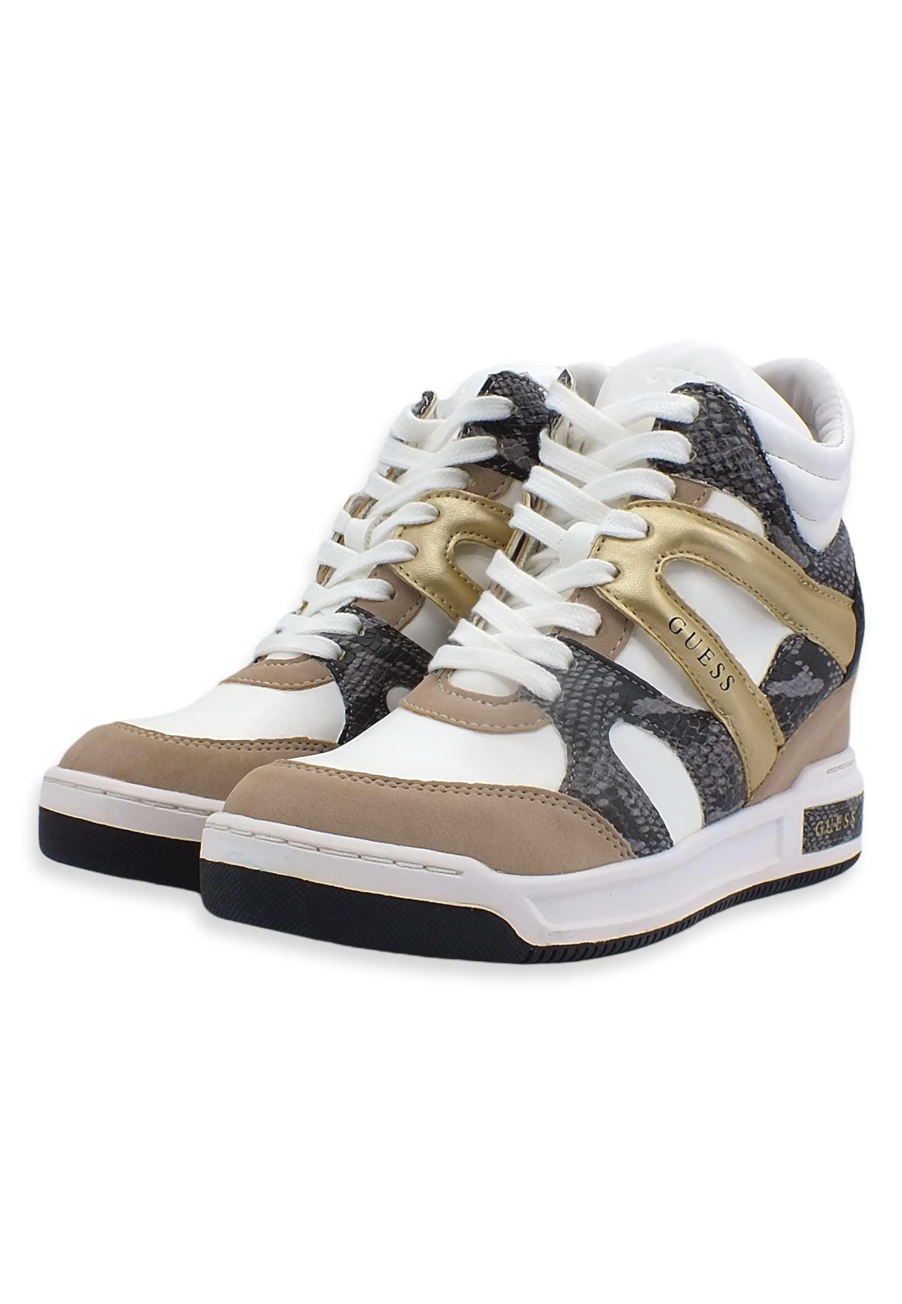 GUESS Sneaker Zeppa Interna Donna White Roccia FL8LISSMR12 - Sandrini Calzature e Abbigliamento