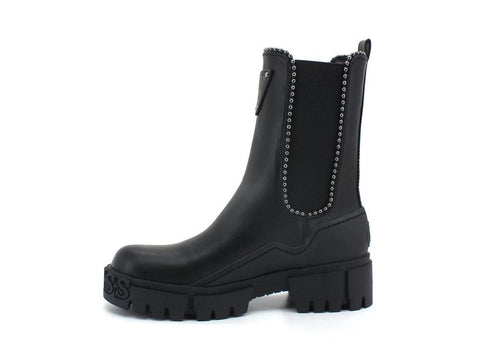GUESS Stivale Combact Elastici Borchie Black FL8NAHELE10 - Sandrini Calzature e Abbigliamento