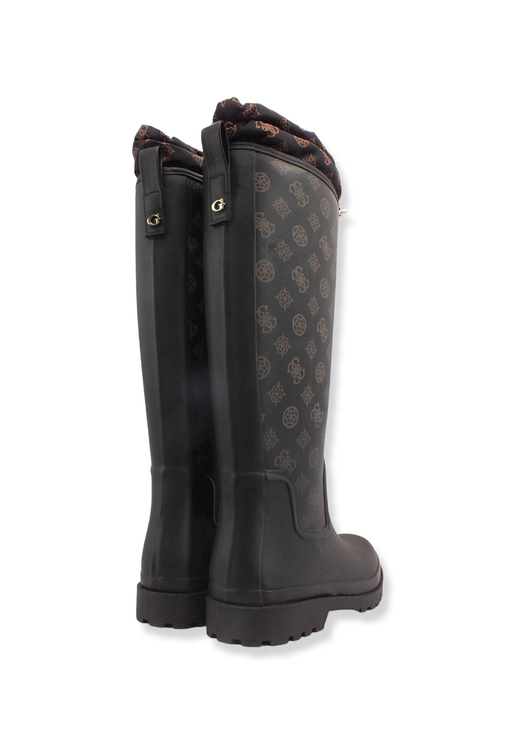 GUESS Stivale Donna Gomma Loghi Brown Ocra FL7REIFAL11 - Sandrini Calzature e Abbigliamento