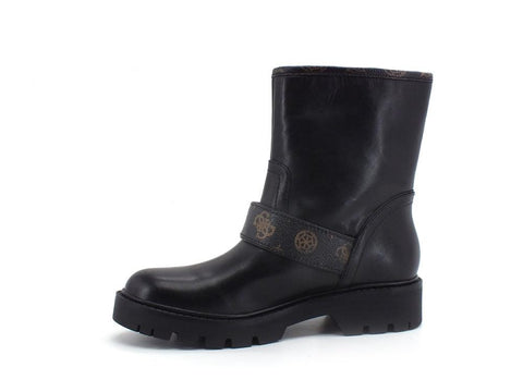 GUESS Stivaletto Cinturino Loghi Black Brown FL7RG2FAL10 - Sandrini Calzature e Abbigliamento