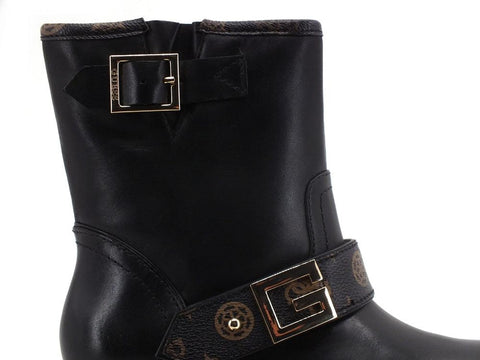 GUESS Stivaletto Cinturino Loghi Black Brown FL7RG2FAL10 - Sandrini Calzature e Abbigliamento