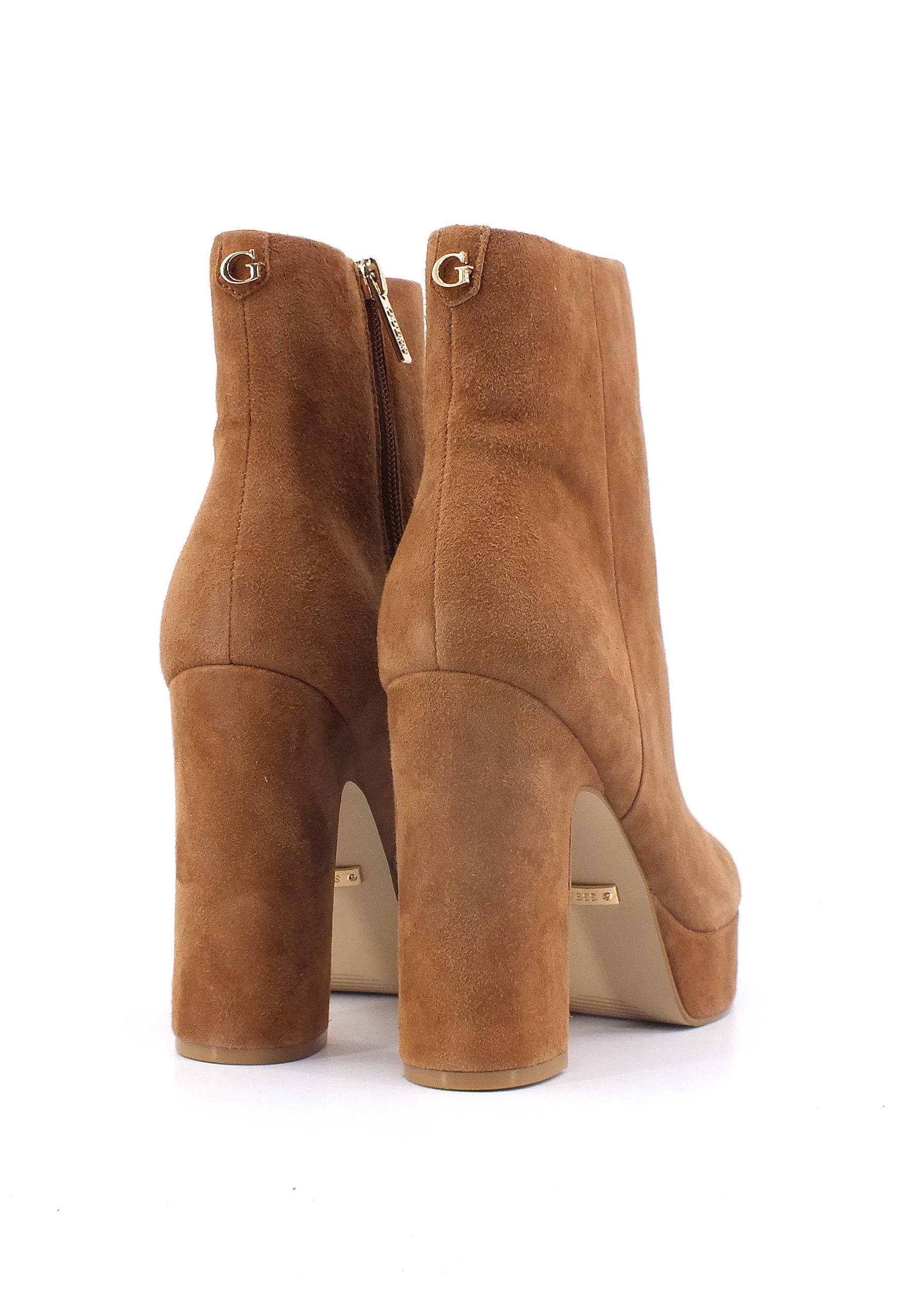 GUESS Stivaletto Tronchetto Donna Cognac Marrone FL7TMLSUE10 - Sandrini Calzature e Abbigliamento