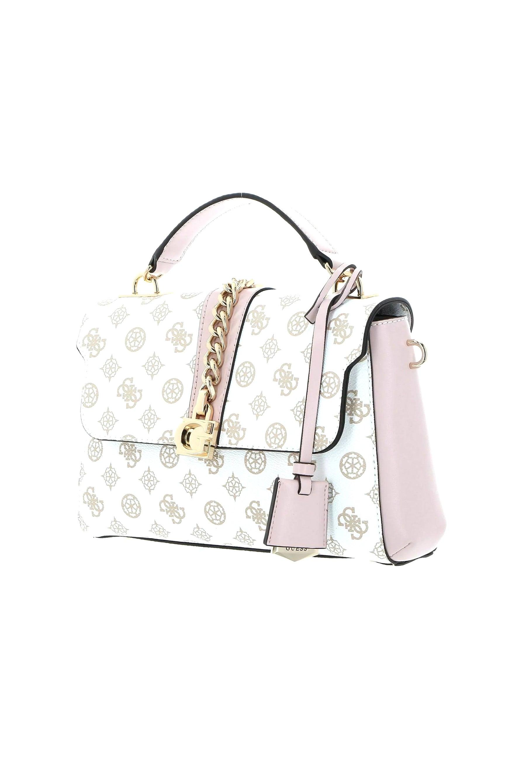 GUESS Tiberia Borsa Top Handle White Logo PG876320 - Sandrini Calzature e Abbigliamento