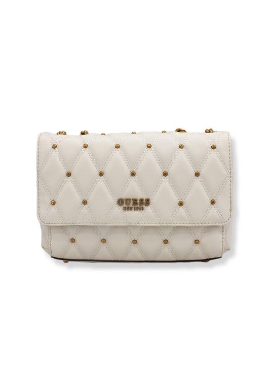 GUESS Tirana Crossbody Borchie Borsa Tracolla Donna Bianco Ivory QS855321 - Sandrini Calzature e Abbigliamento