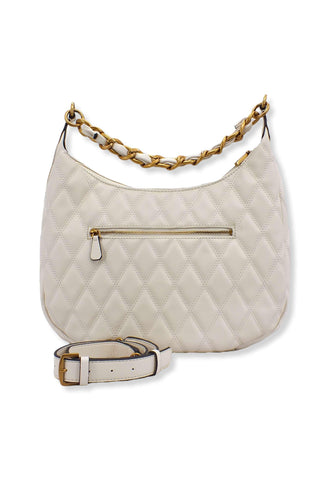 GUESS Tirana Hobo Large Borchie Borsa Tracolla Donna Bianco Ivory QS855302 - Sandrini Calzature e Abbigliamento
