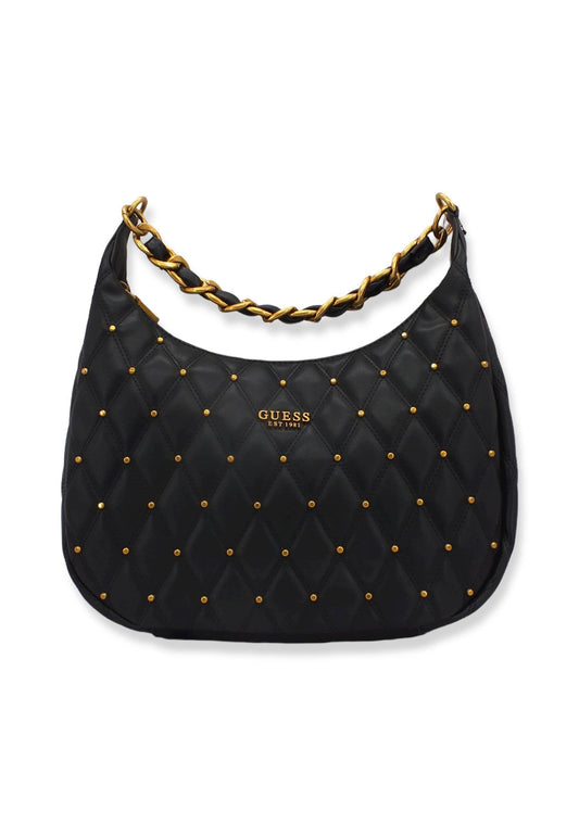 GUESS Tirana Hobo Large Borchie Borsa Tracolla Donna Black QS855302 - Sandrini Calzature e Abbigliamento