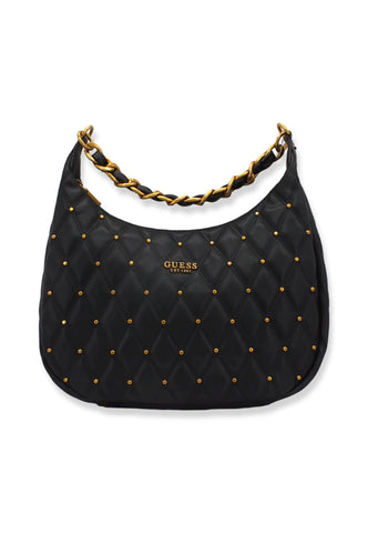 GUESS Tirana Hobo Large Borchie Borsa Tracolla Donna Black QS855302 - Sandrini Calzature e Abbigliamento