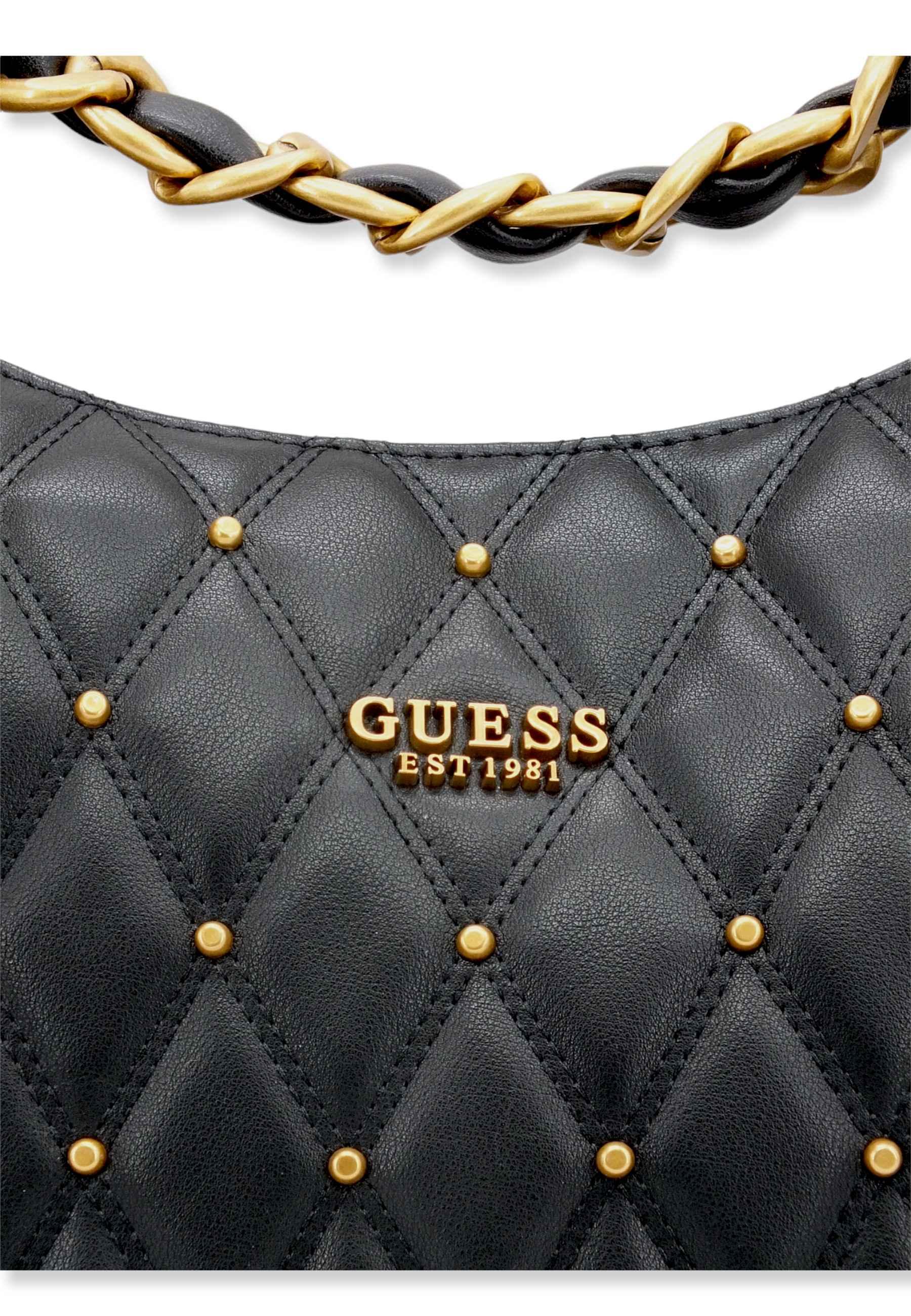 GUESS Tirana Hobo Large Borchie Borsa Tracolla Donna Black QS855302 - Sandrini Calzature e Abbigliamento