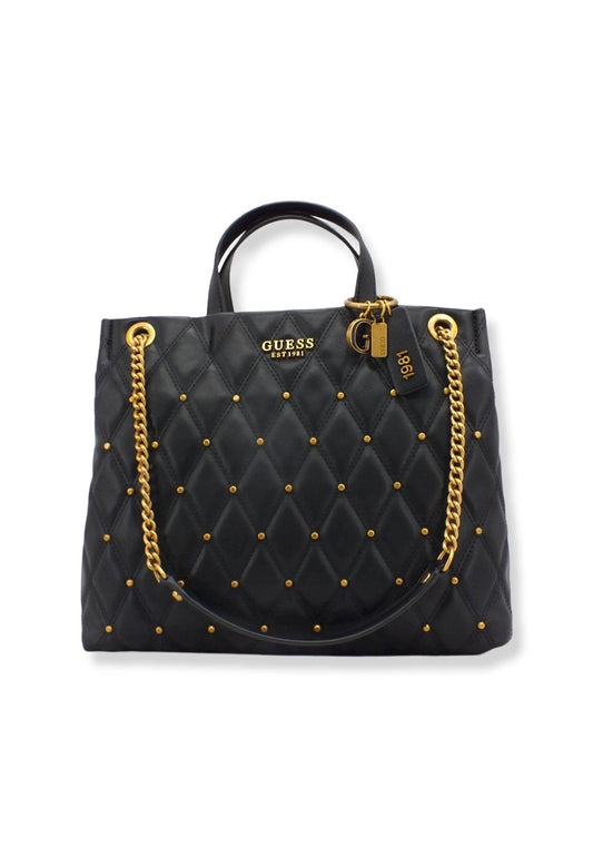 GUESS Tirana Shopper Borchie Borsa Tracolla Donna Black QS855324 - Sandrini Calzature e Abbigliamento