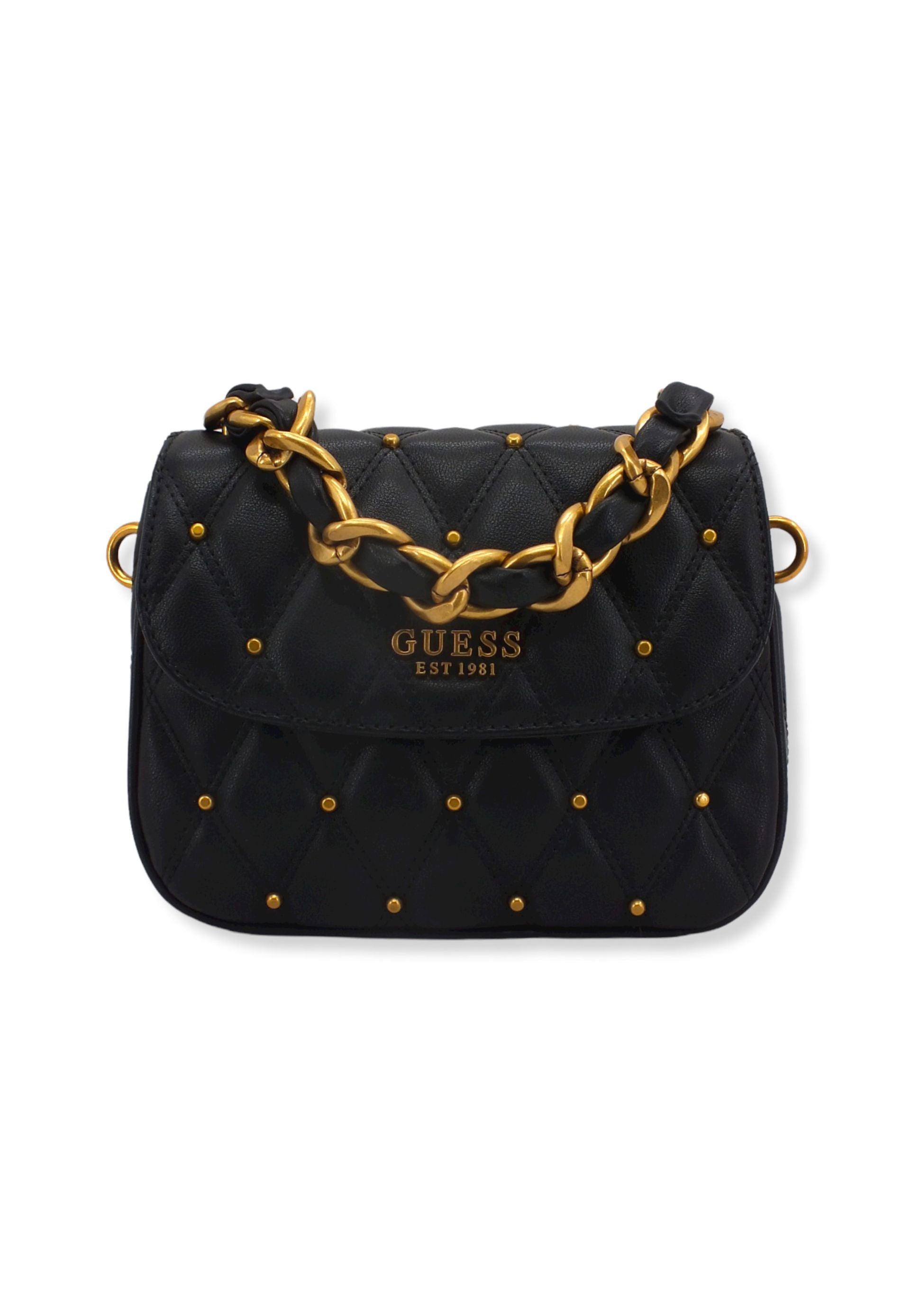 GUESS Tirana Shoulder Bag Borchie Borsa Tracolla Donna Black QS855319 - Sandrini Calzature e Abbigliamento