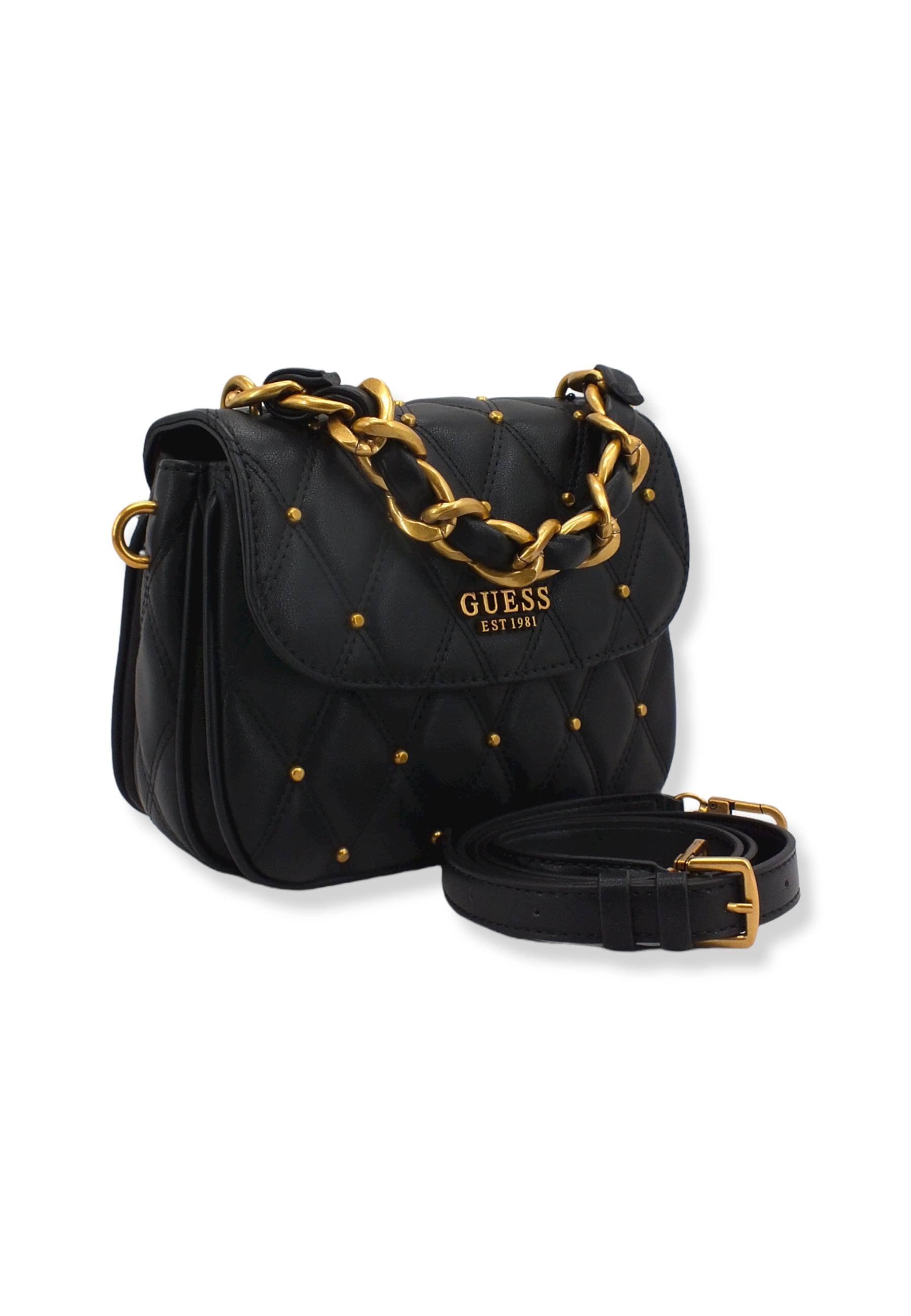 GUESS Tirana Shoulder Bag Borchie Borsa Tracolla Donna Black QS855319 - Sandrini Calzature e Abbigliamento