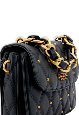 GUESS Tirana Shoulder Bag Borchie Borsa Tracolla Donna Black QS855319 - Sandrini Calzature e Abbigliamento