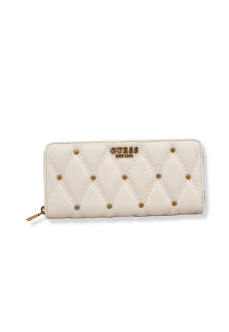 GUESS Triana Slg Portafoglio Donna Borchie Bianco Ivory QS855346 - Sandrini Calzature e Abbigliamento