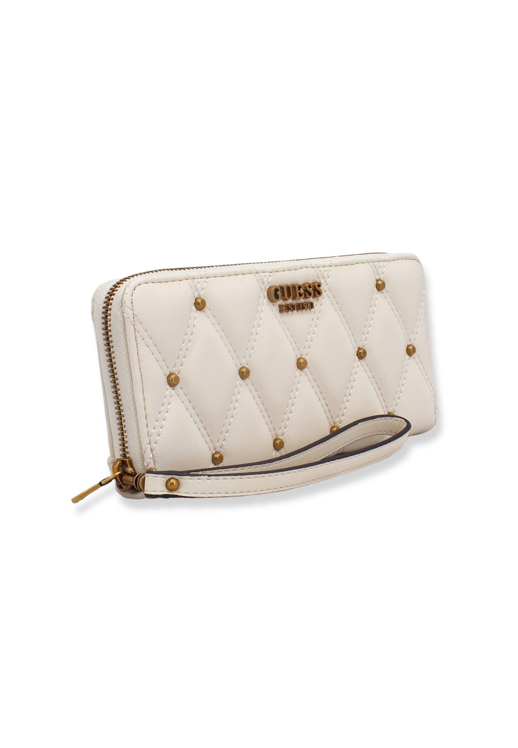 GUESS Triana Slg Portafoglio Donna Borchie Bianco Ivory QS855346 - Sandrini Calzature e Abbigliamento
