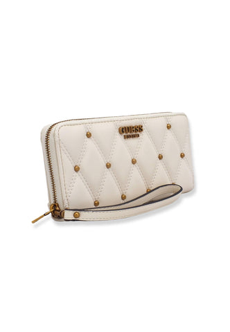 GUESS Triana Slg Portafoglio Donna Borchie Bianco Ivory QS855346 - Sandrini Calzature e Abbigliamento