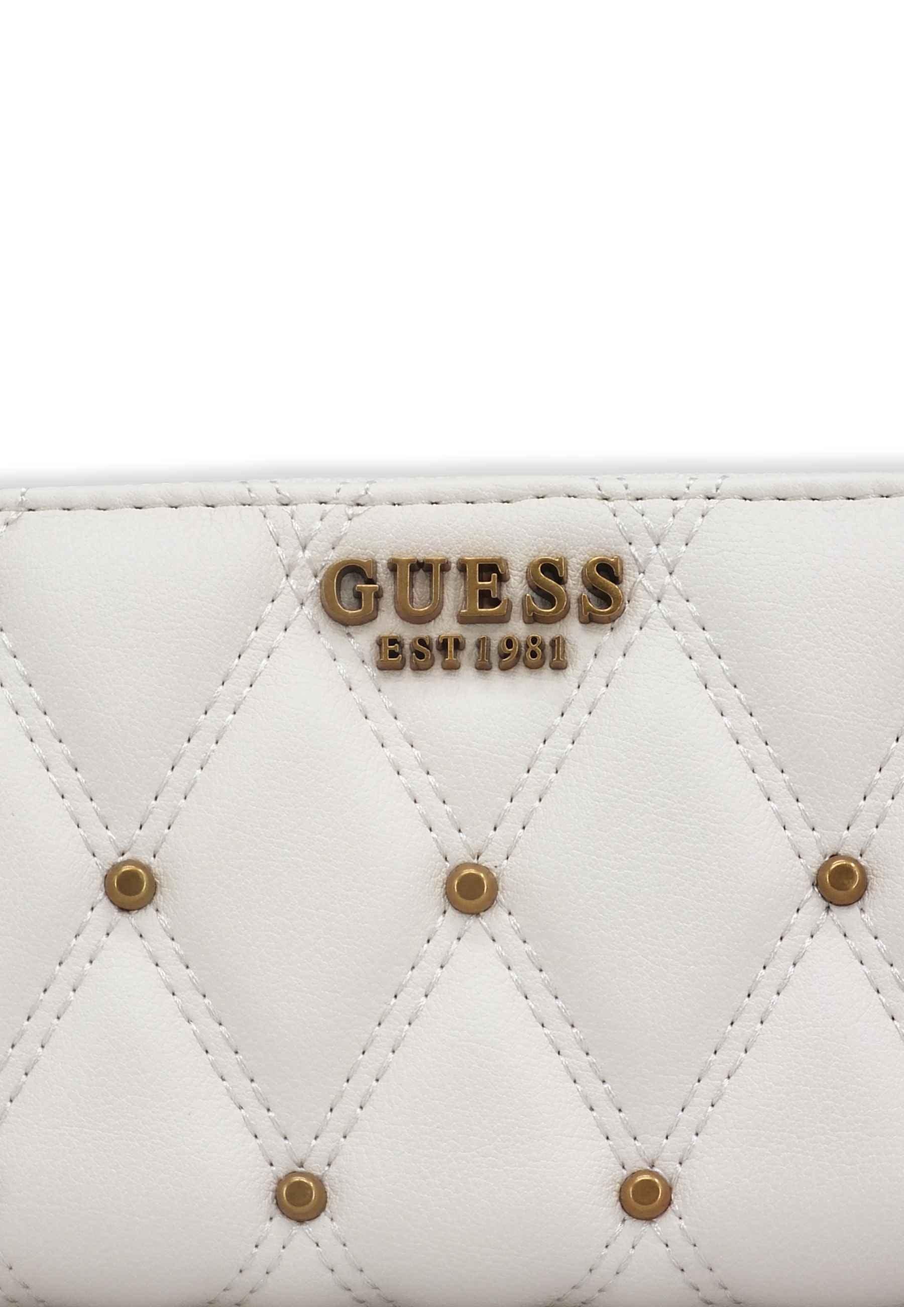 GUESS Triana Slg Portafoglio Donna Borchie Bianco Ivory QS855346 - Sandrini Calzature e Abbigliamento