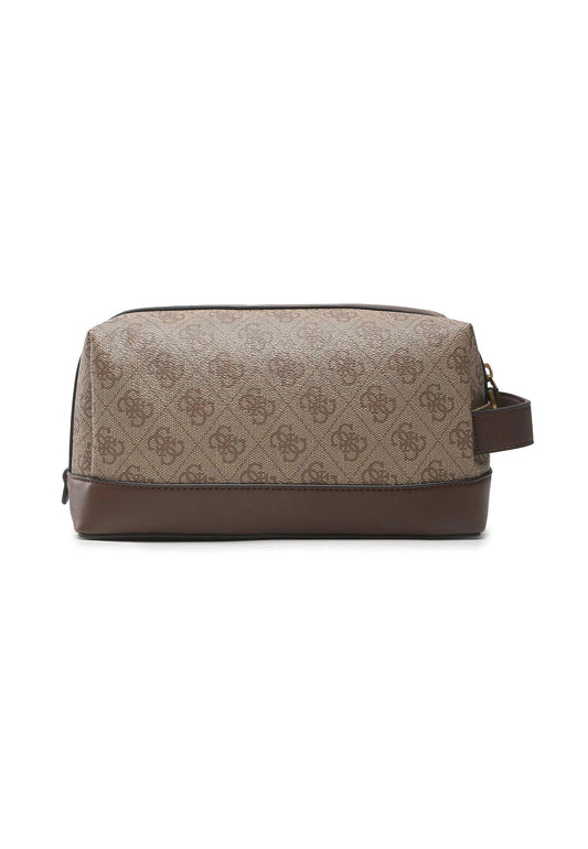 GUESS Vezzola Eco Pochette Beauty Case Uomo Beige Brown HMEVZLP2243 - Sandrini Calzature e Abbigliamento