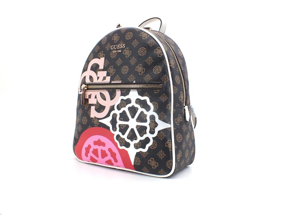 GUESS Vikky Backpack Zaino Loghi Printed Mocha Graphic GP699532 - Sandrini Calzature e Abbigliamento