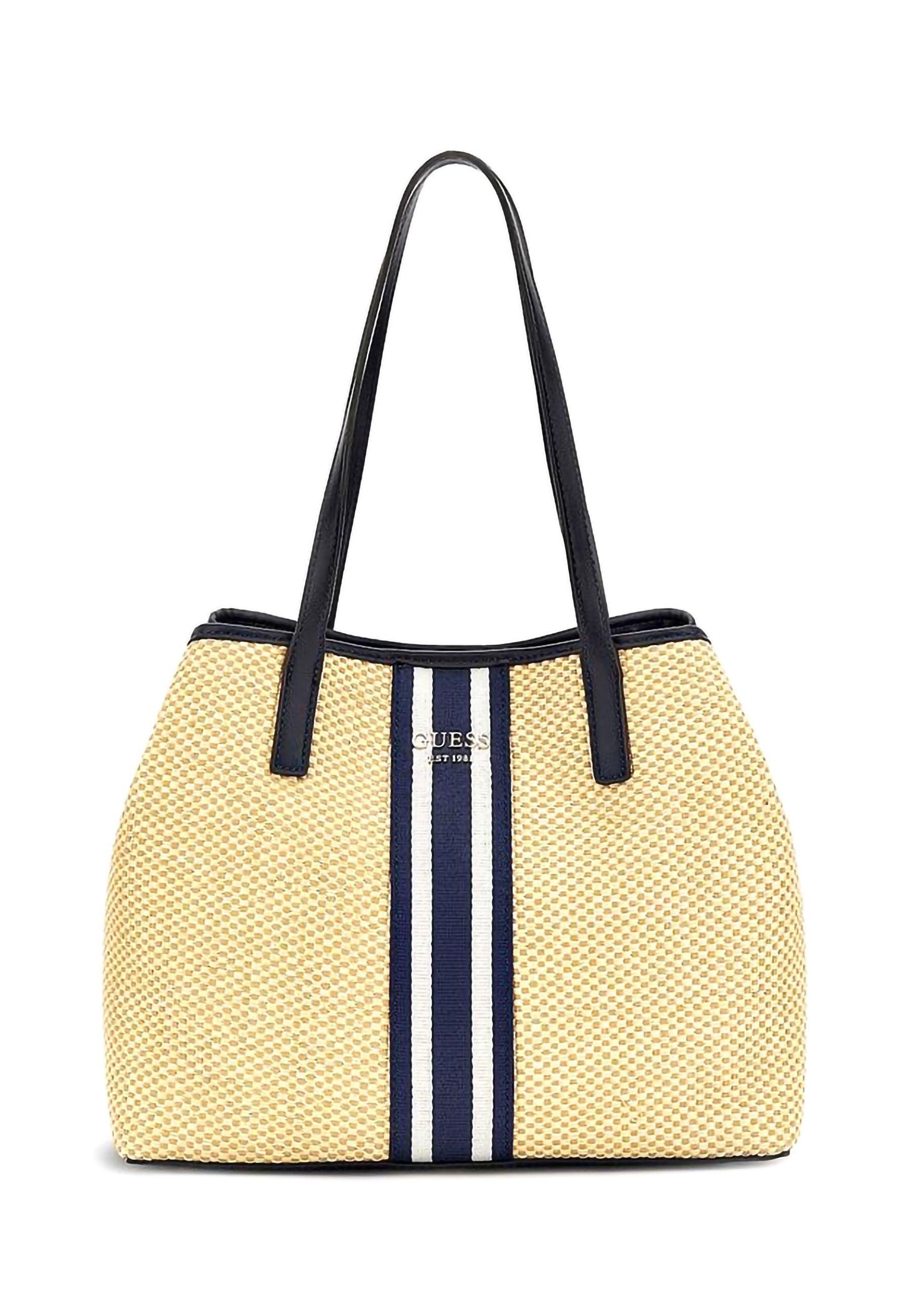 GUESS Vikky Borsa Tote Large Beige Navy WS699529 - Sandrini Calzature e Abbigliamento