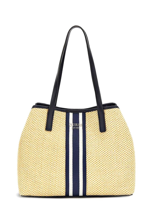 GUESS Vikky Borsa Tote Large Beige Navy WS699529 - Sandrini Calzature e Abbigliamento