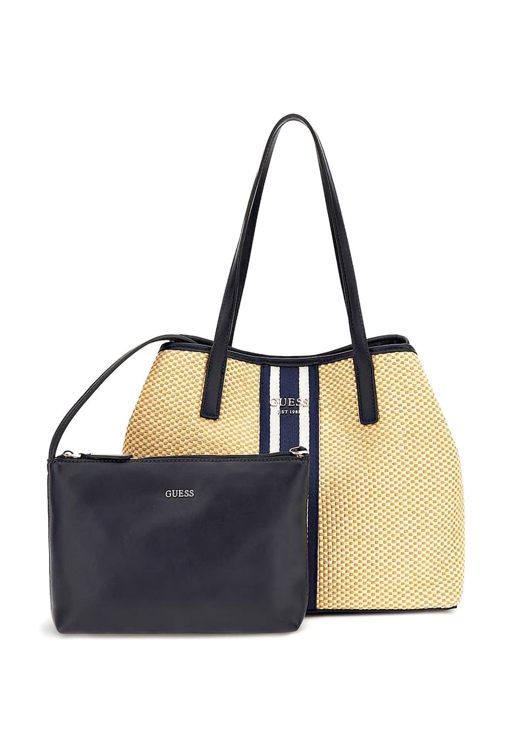 GUESS Vikky Borsa Tote Large Beige Navy WS699529 - Sandrini Calzature e Abbigliamento