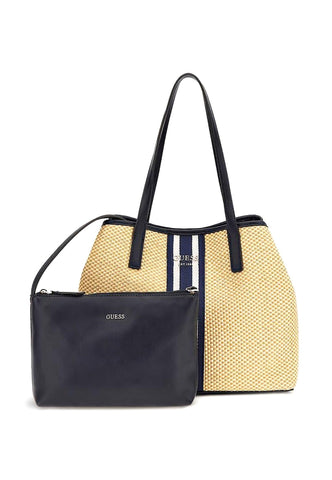 GUESS Vikky Borsa Tote Large Beige Navy WS699529 - Sandrini Calzature e Abbigliamento