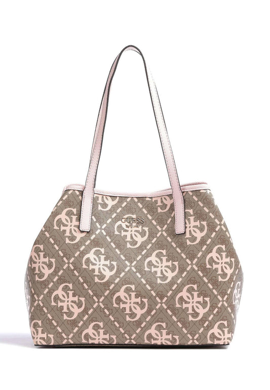 GUESS Vikky Borsa Tote Latte Logo Pale Rose OQ699528 - Sandrini Calzature e Abbigliamento