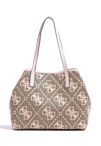 GUESS Vikky Borsa Tote Latte Logo Pale Rose OQ699528 - Sandrini Calzature e Abbigliamento