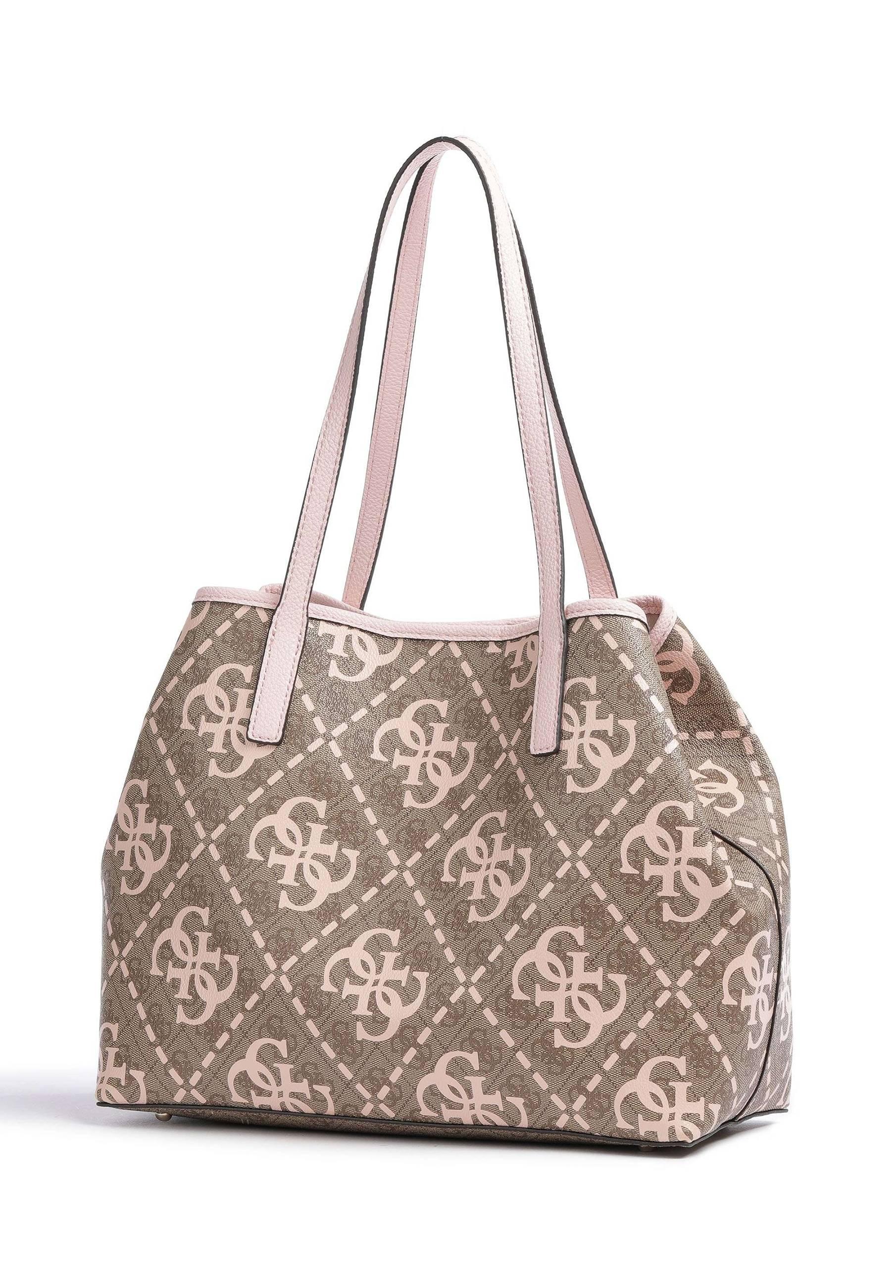 GUESS Vikky Borsa Tote Latte Logo Pale Rose OQ699528 - Sandrini Calzature e Abbigliamento