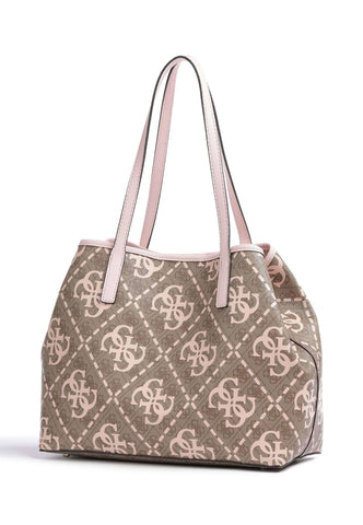 GUESS Vikky Borsa Tote Latte Logo Pale Rose OQ699528 - Sandrini Calzature e Abbigliamento