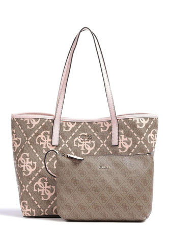 GUESS Vikky Borsa Tote Latte Logo Pale Rose OQ699528 - Sandrini Calzature e Abbigliamento