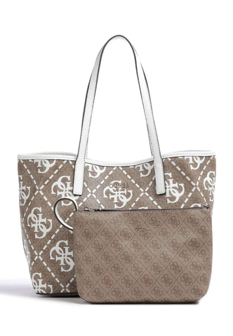 GUESS Vikky Borsa Tote Latte Logo White OQ699528 - Sandrini Calzature e Abbigliamento