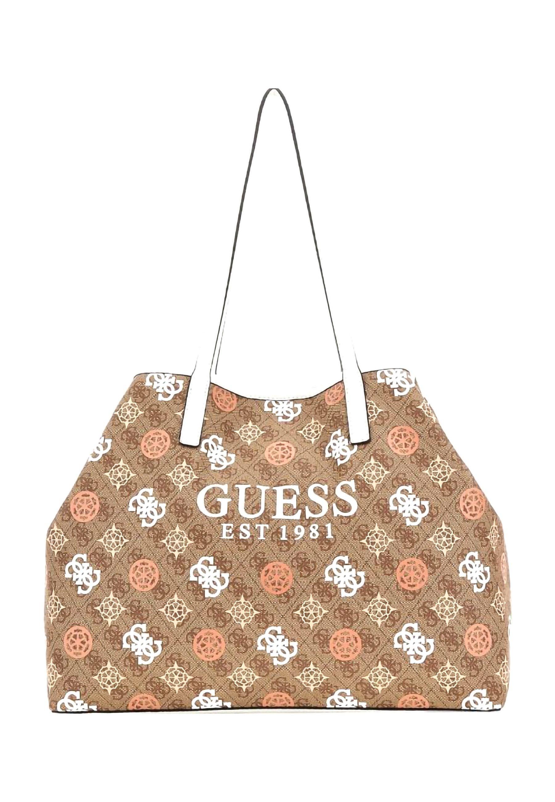 GUESS Vikky II Borsa Tote Donna Latte Logo Multi PS931829 - Sandrini Calzature e Abbigliamento