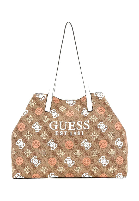 GUESS Vikky II Borsa Tote Donna Latte Logo Multi PS931829 - Sandrini Calzature e Abbigliamento